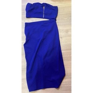 Royal blue skirt set